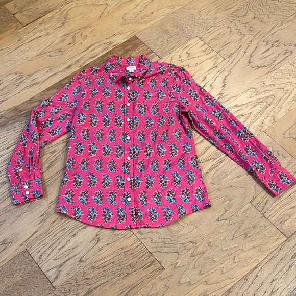 J. Crew Tops - J. Crew Floral Button Down Shirt - Pink and Blue